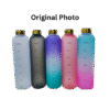 1-Liter Motivational Water Bottle with Time Marker & Golden Cap – Frosted Gradient Design | Leak-Proof & BPA-Free