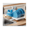 Premium Kitchen Dish Drying Rack with Automatic Drainage – Space-Saving Countertop Organizer for Utensils, Plates & Cups